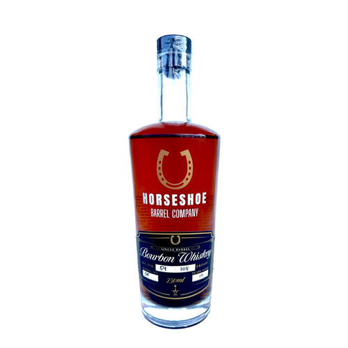 Bottle of Horseshoe Barrel Company Bourbon Whiskey Single Barrel 750ml 10 Years 108 Proof