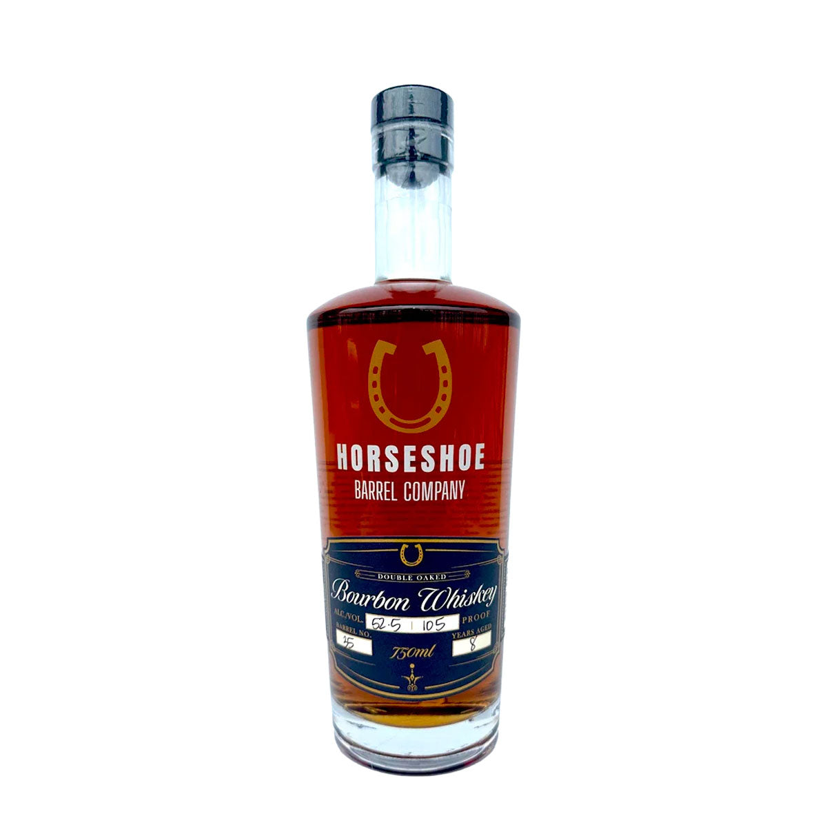 Bottle of Horseshoe Barrel Company Bourbon Whiskey Double Oaked 750ml 8 Years 105 Proof